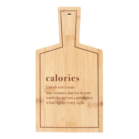 Bamboo Serving Board With a Fun 'Calories' Meaning. (H26.5 cm)