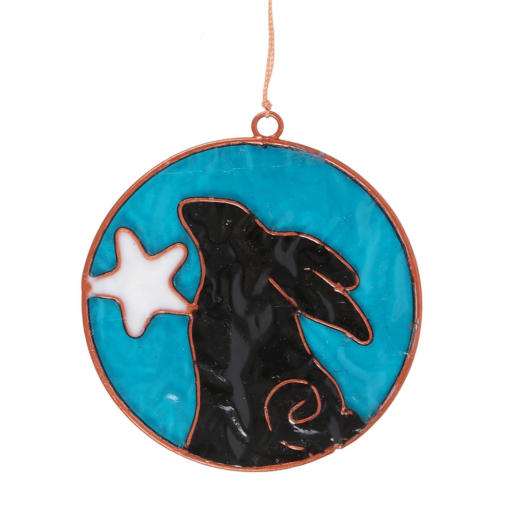 Moon Gazing Hare with Moon Suncatcher