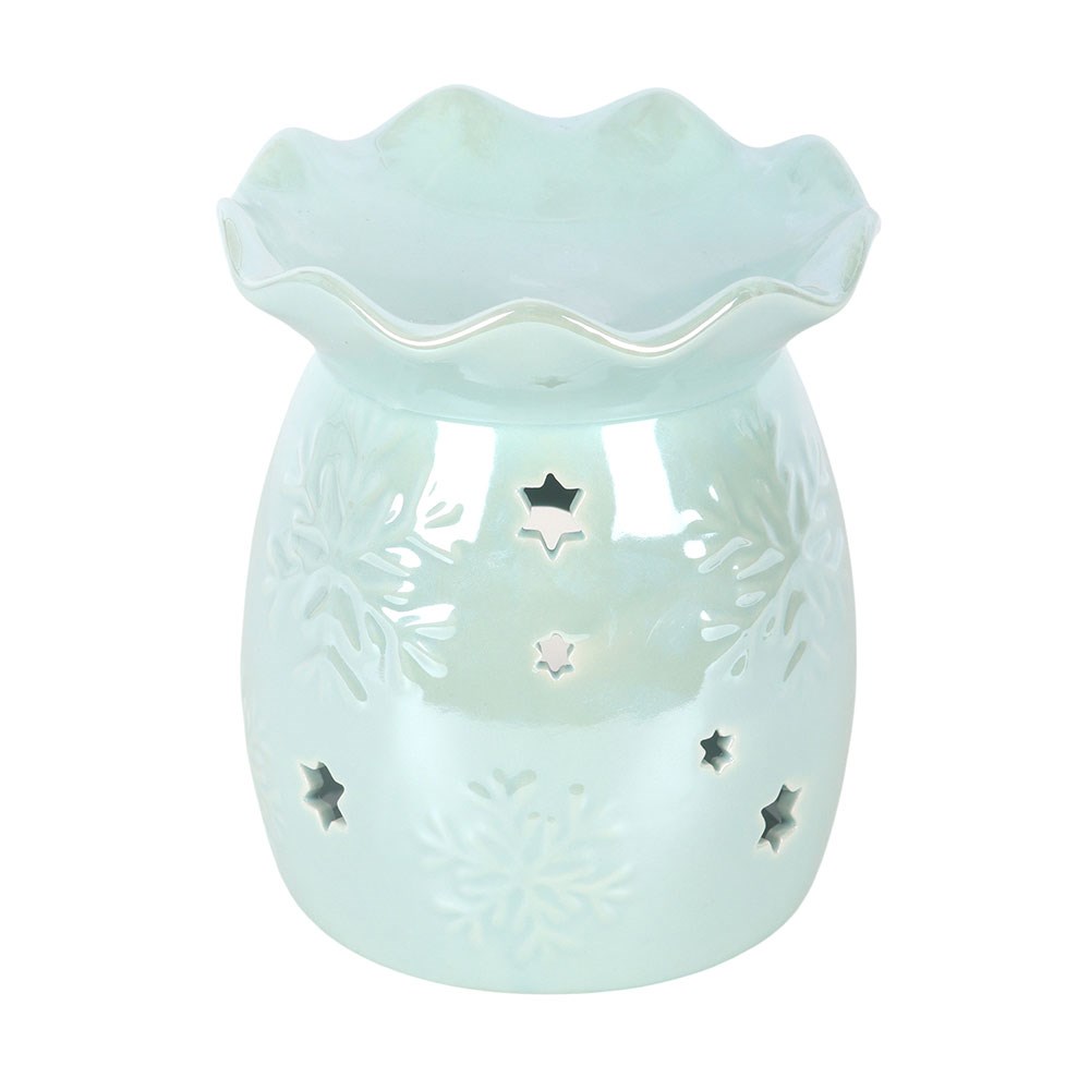 Iridescent Blue Snowflake Oil Burner and Wax Warmer