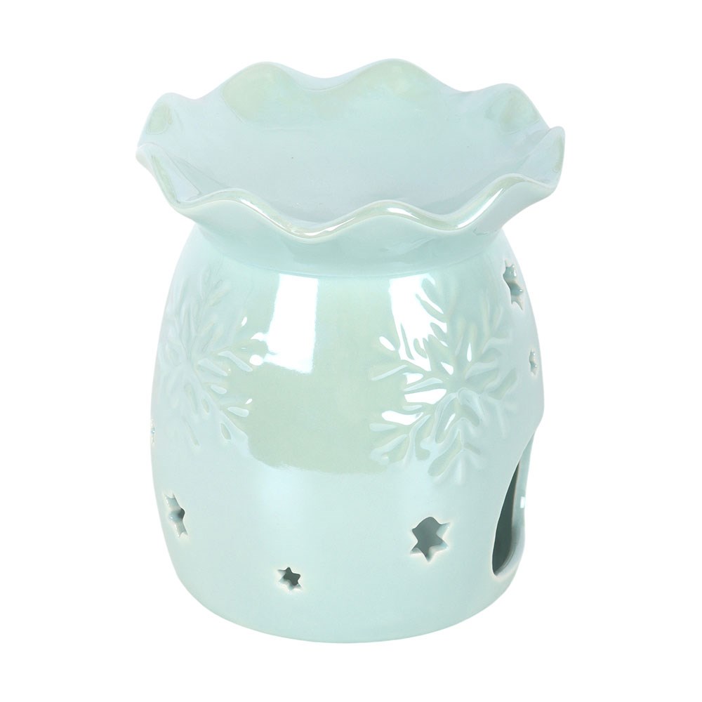Iridescent Blue Snowflake Oil Burner and Wax Warmer