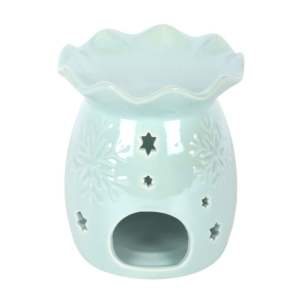 Iridescent Blue Snowflake Oil Burner and Wax Warmer