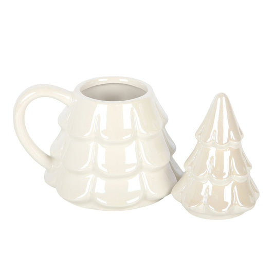 Iridescent Fir Tree Mug and Snowflake Spoon Set