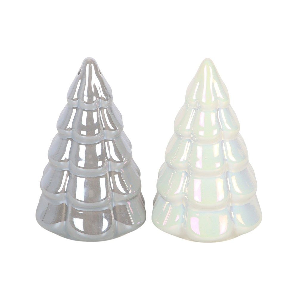 Iridescent Fir Tree Salt and Pepper Shakers