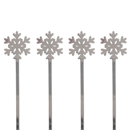 Set of 4 Metal Snowflake Spoons