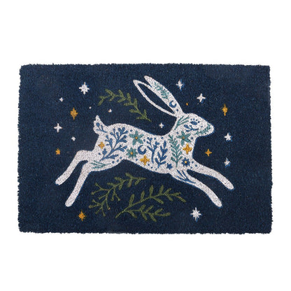 Blue Leaping Hare Doormat
