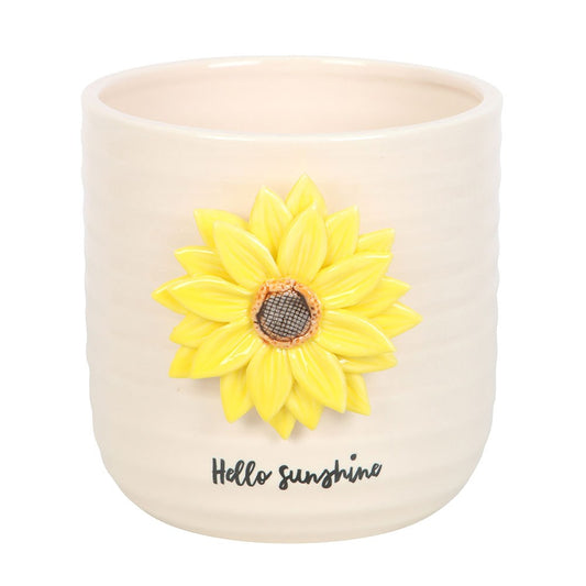 Hello Sunshine Indoor Plant Pot with 3D Sunflower