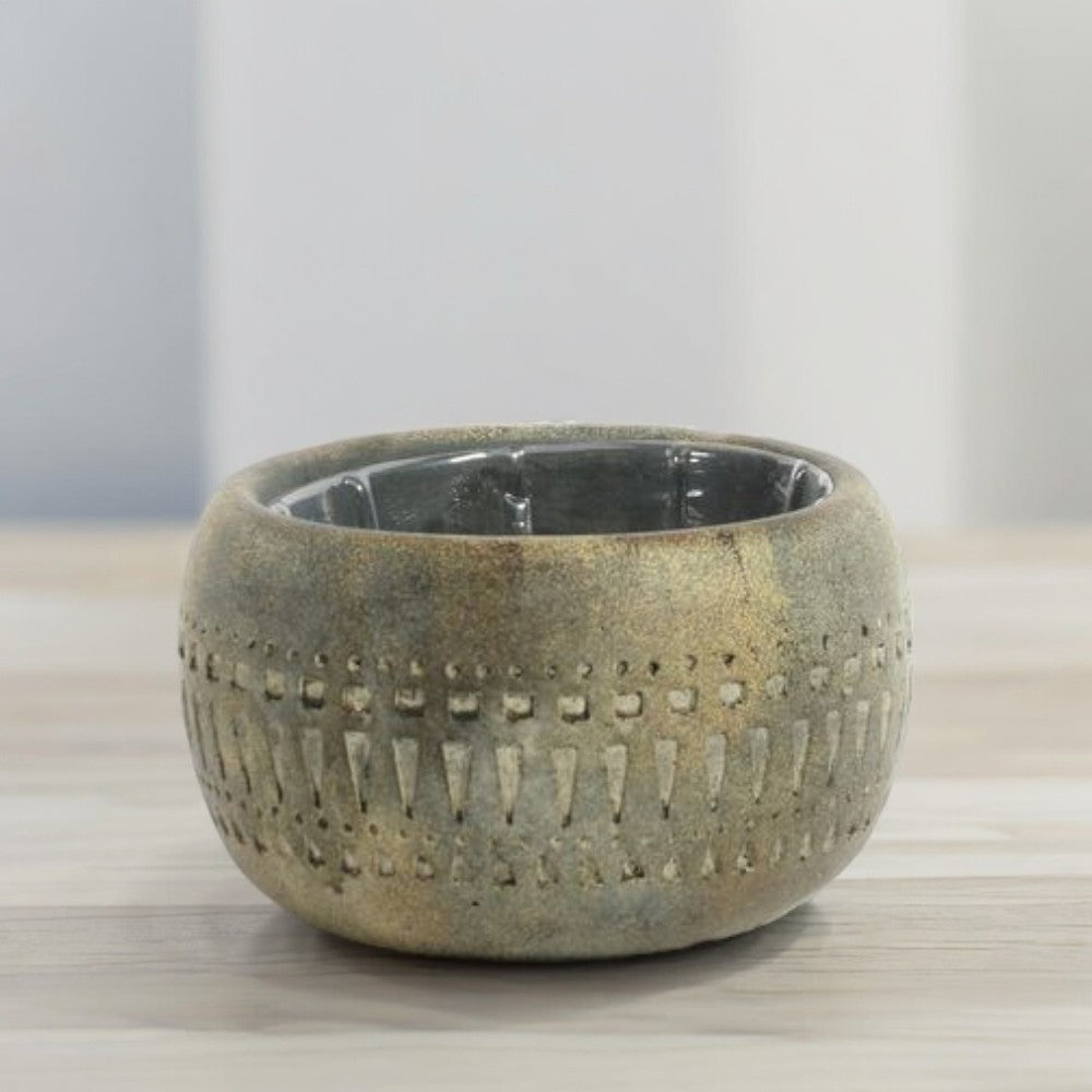 Aztec Cement Bowl Planter (16cm)