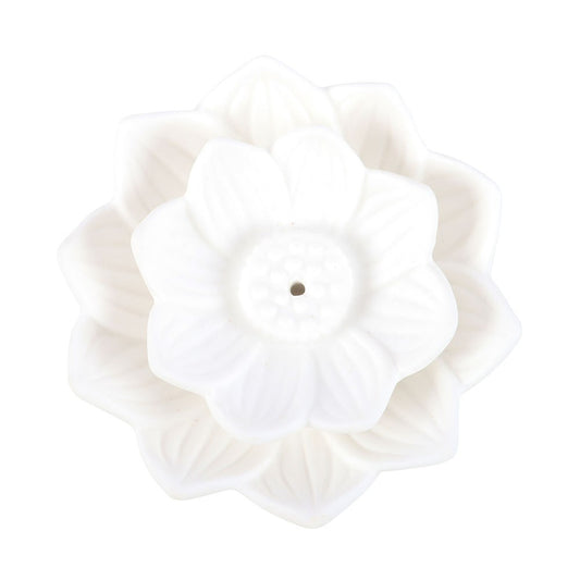 White Lotus Flower Incense Stick Holder