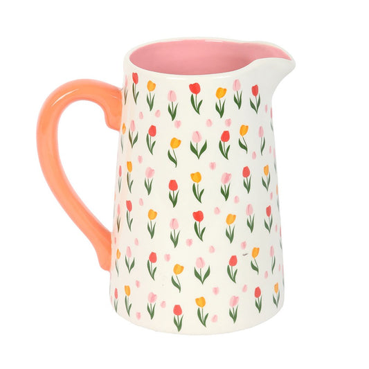 Tulip Print Ceramic Flower Jug