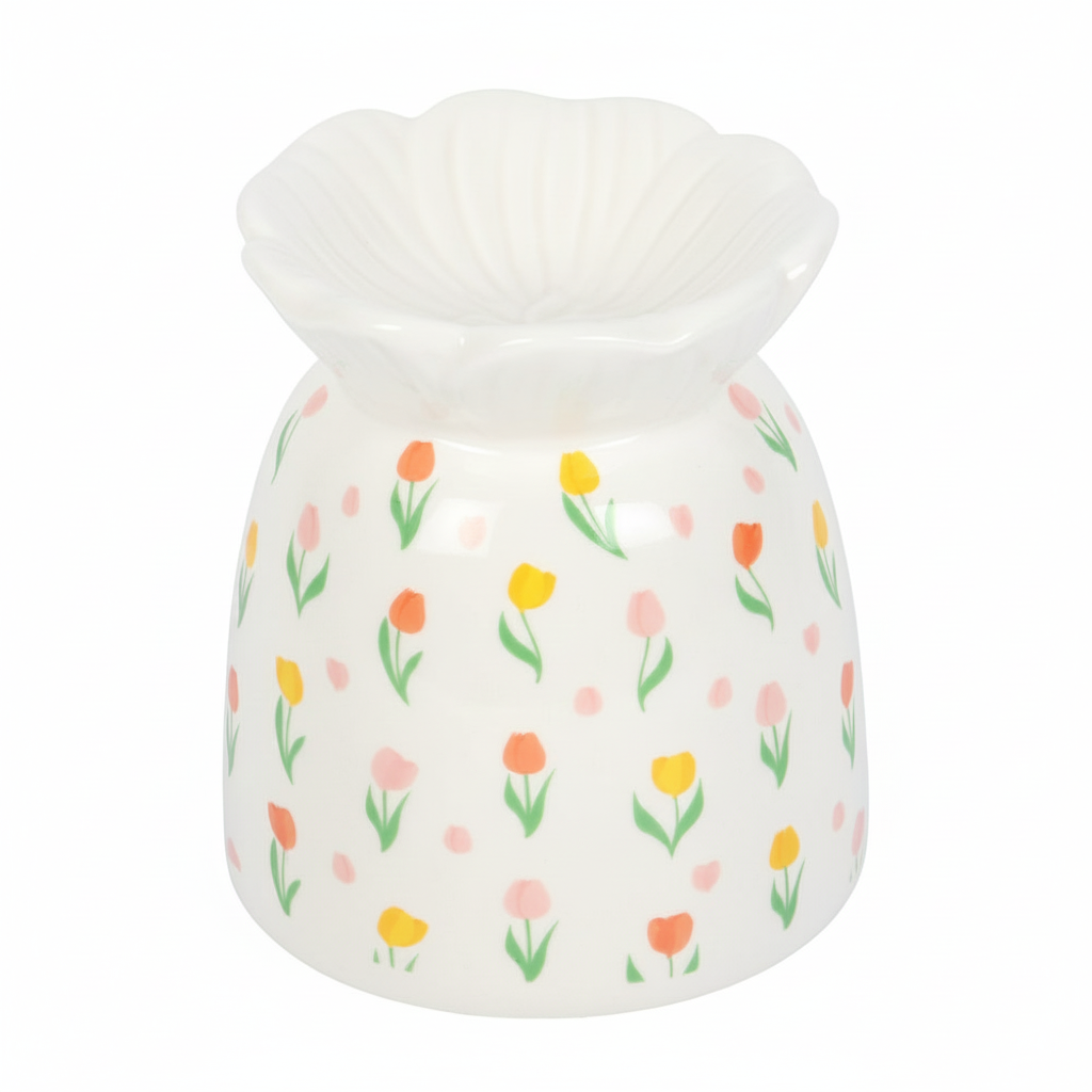 Tulip Print Oil Burner and Wax Warmer