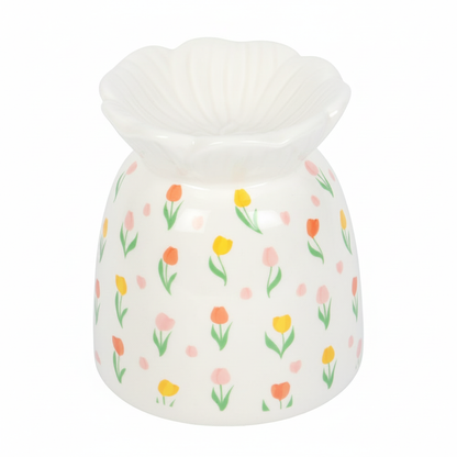 Tulip Print Oil Burner and Wax Warmer