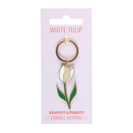 White Tulip Keyring