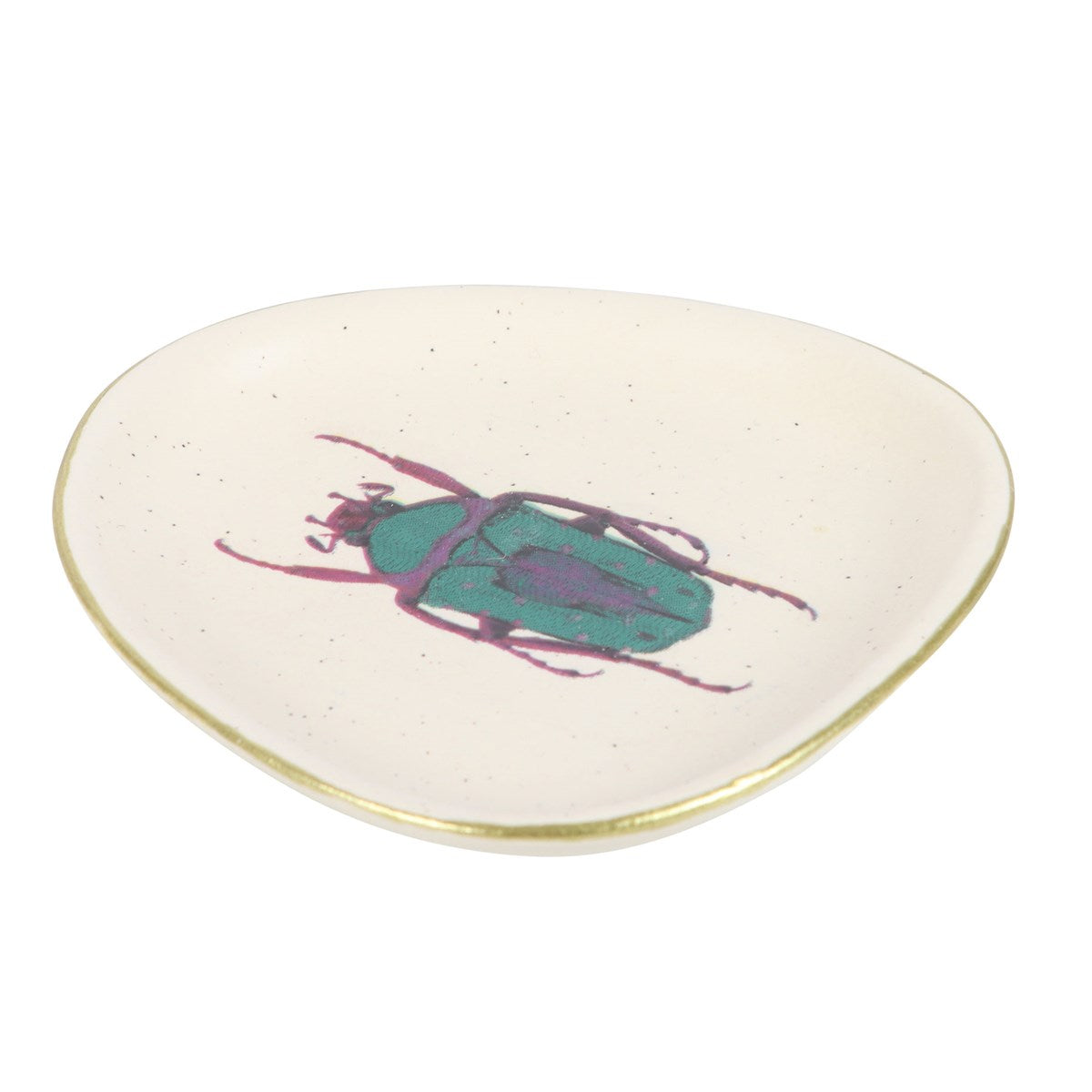 Off White Beetle Trinket Dish)