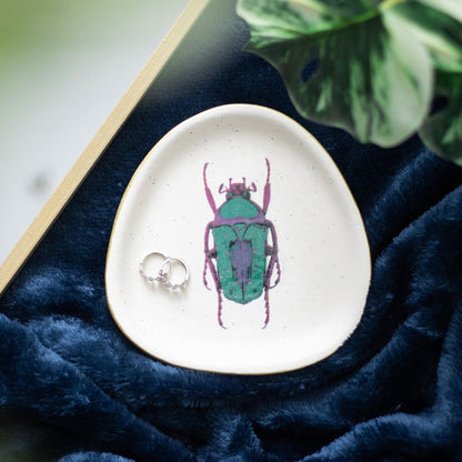 Off White Beetle Trinket Dish)