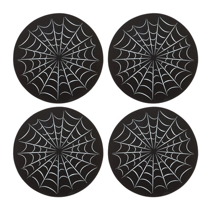 Black Spiderweb Coaster Set