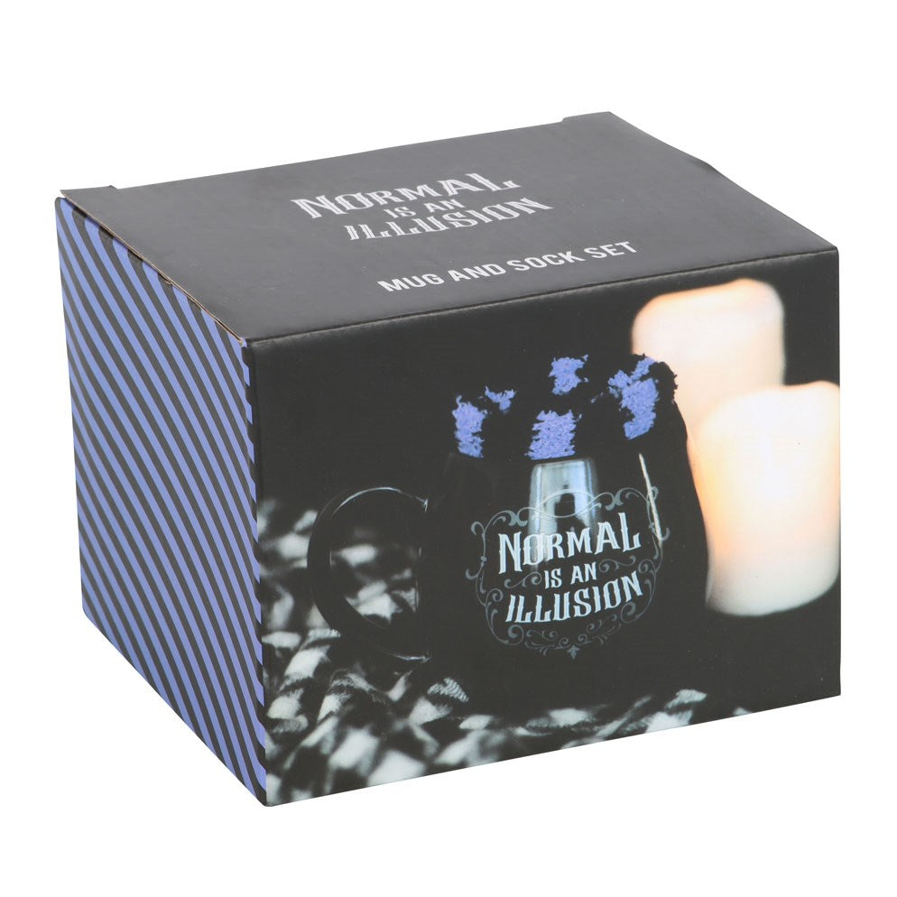 Normal is an Illusion Gothic Mug and Socks Set