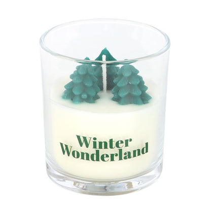 Unscented Winter Wonderland Candle with Tree Scene