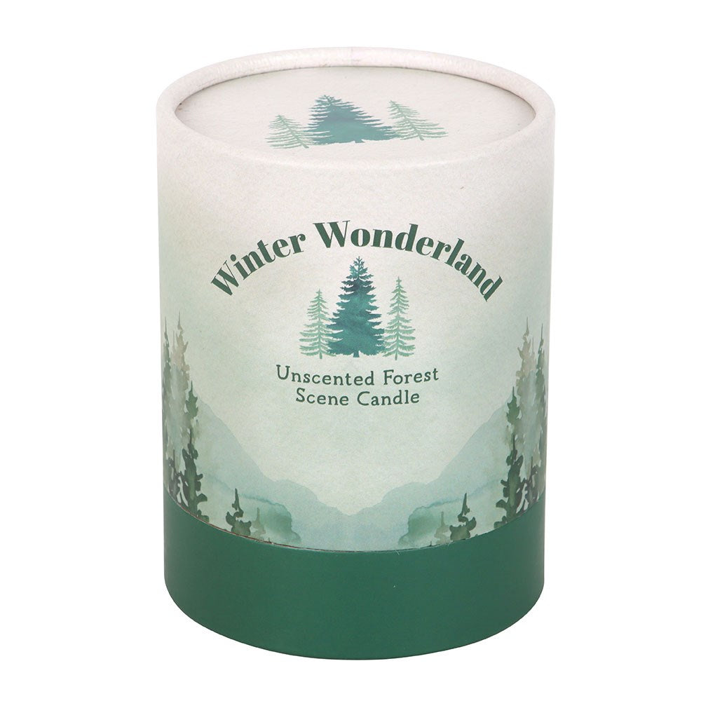 Unscented Winter Wonderland Candle with Tree Scene