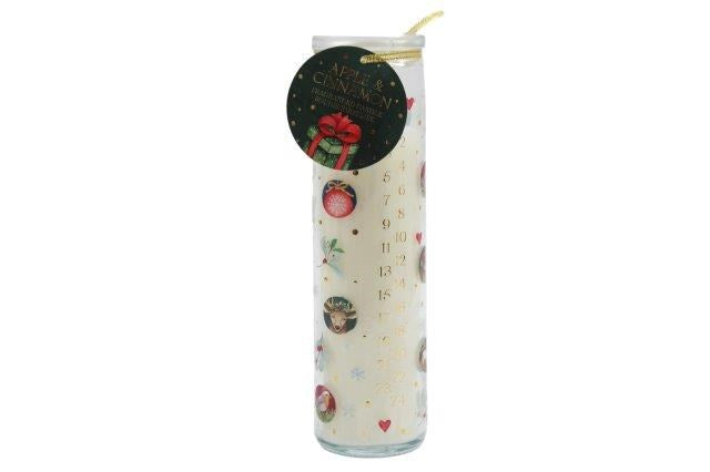 Christmas Bauble Advent Tube Candle - Apple & Cinnamon