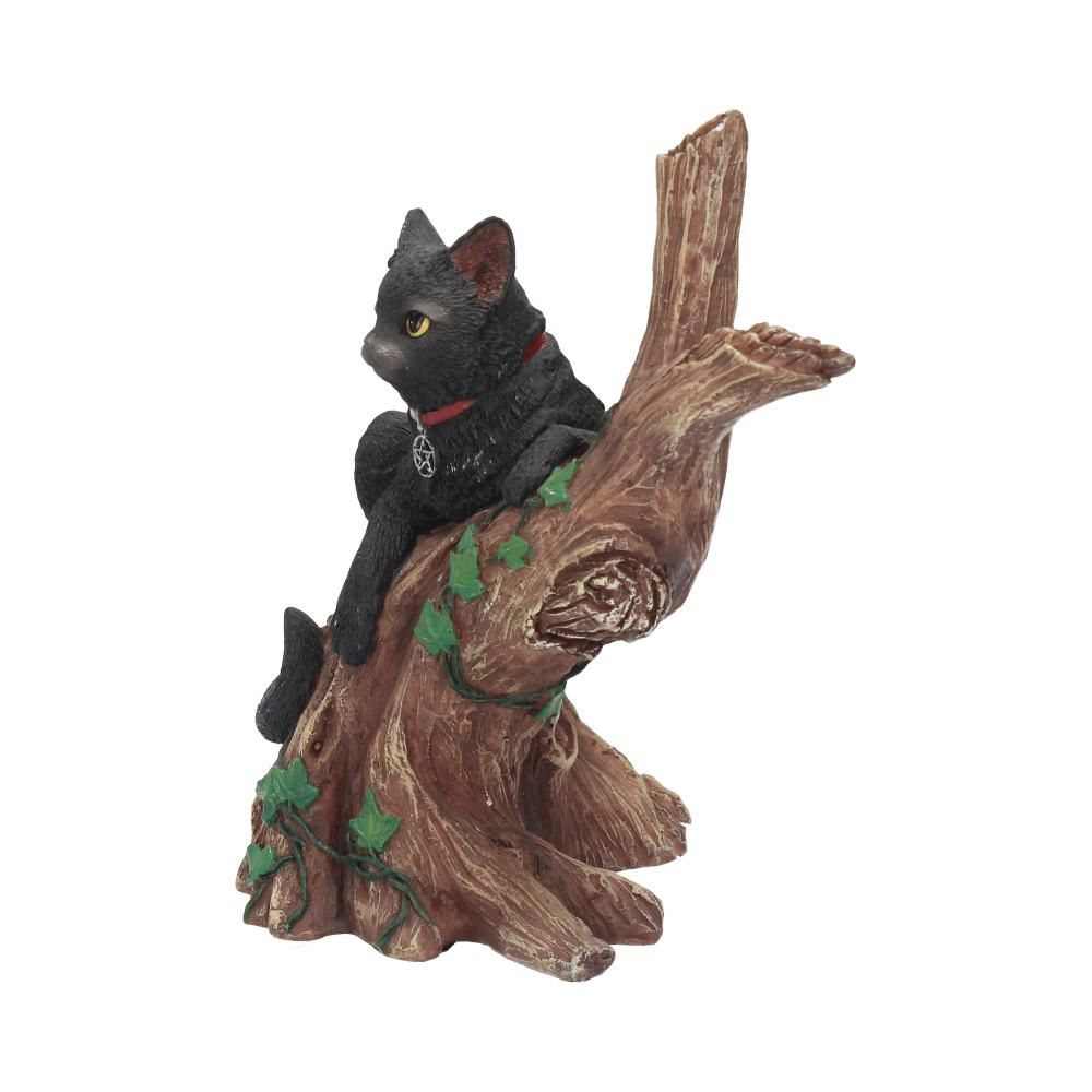 Onyx Cat in Tree Figurine