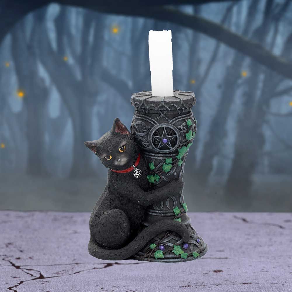 Midnight Cat Candle Holder 15cm