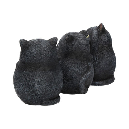 Three Wise Fat Cat Figurines 8.5cm