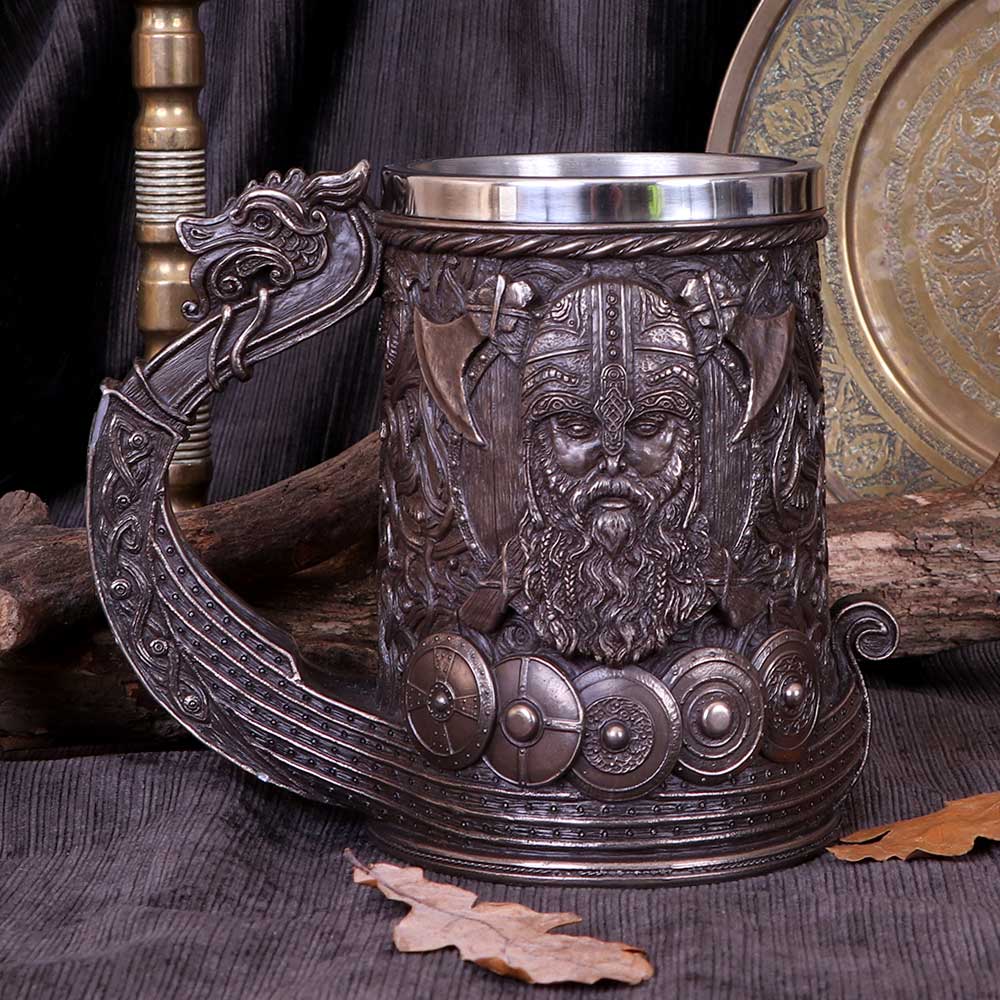 Bronze Drakkar Viking Tankard 15cm