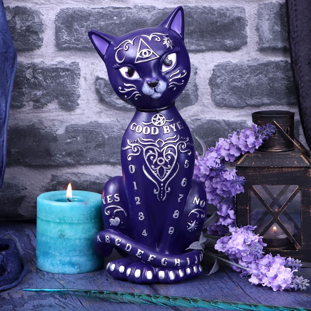 Purple Mystic Kitty Ouija Cat Figurine