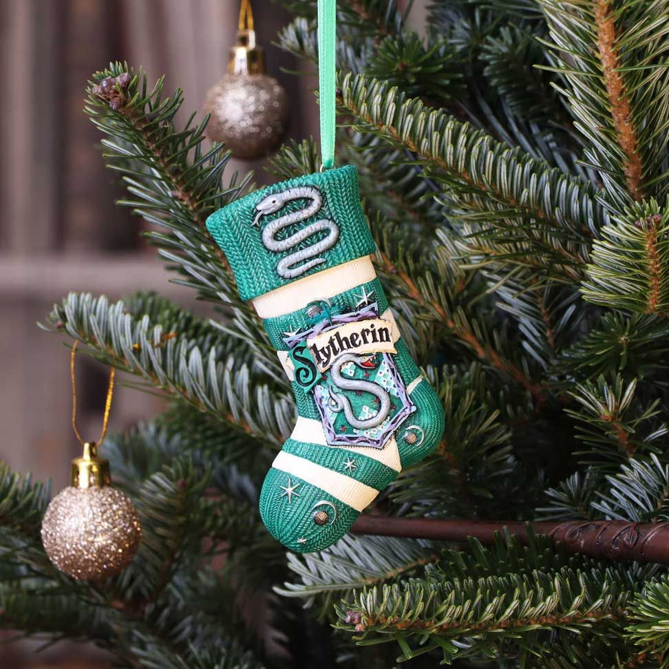 Officially Licensed Harry Potter Slytherin Stocking Hanging Festive Ornament