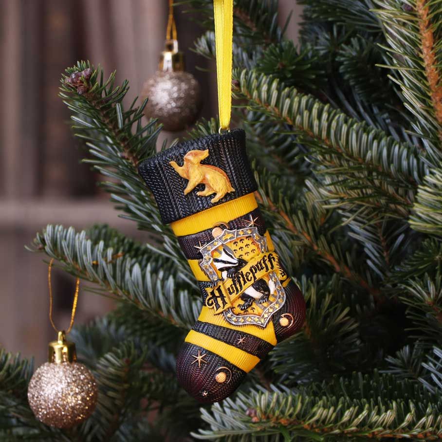 Officially Licensed Harry Potter Hufflepuff Stocking Hanging Festive Ornament