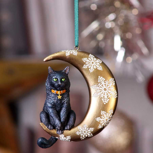 Lisa Parker Moon Cat Hanging Ornament 9cm