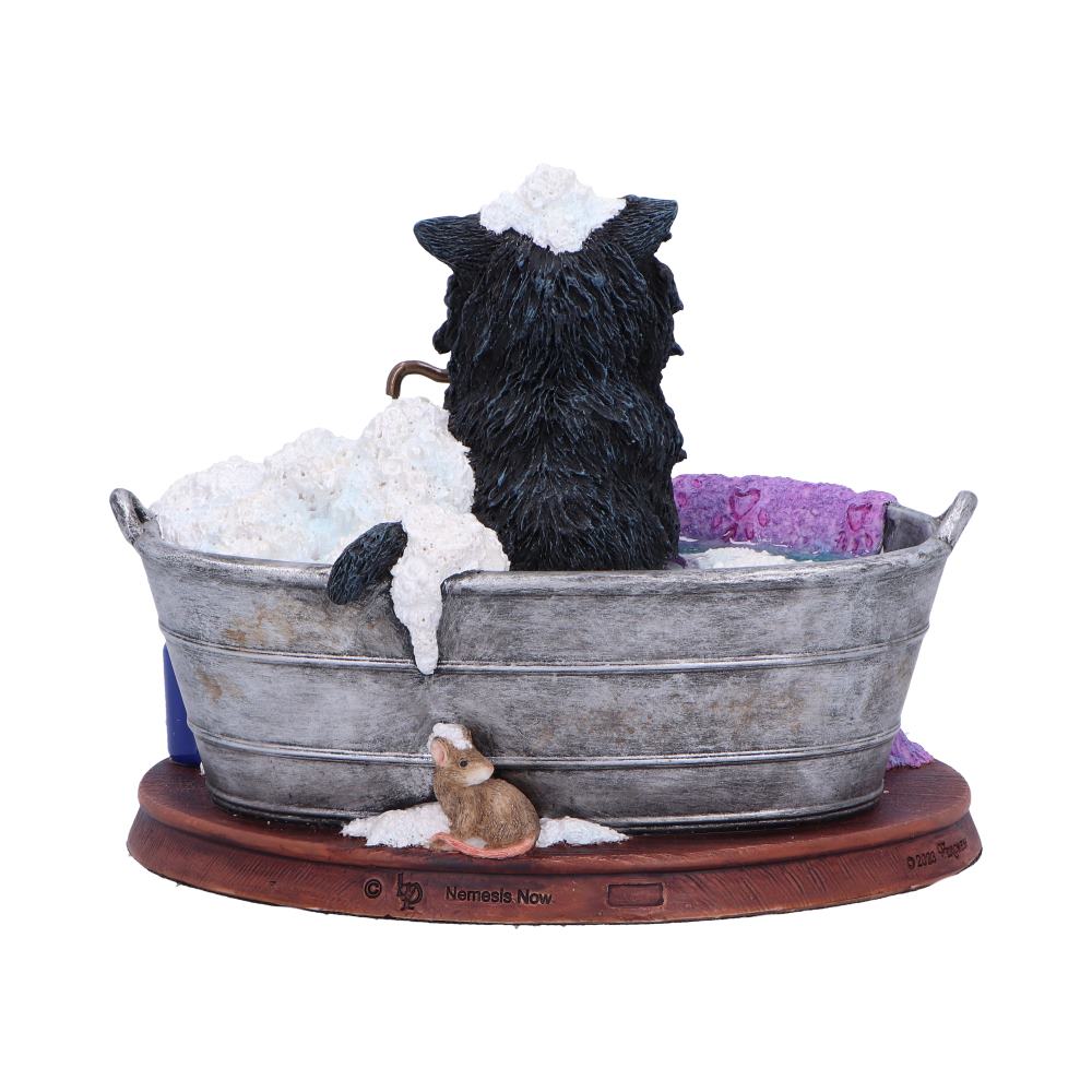 Black Cat Bath Time Figurine by Lisa Parker