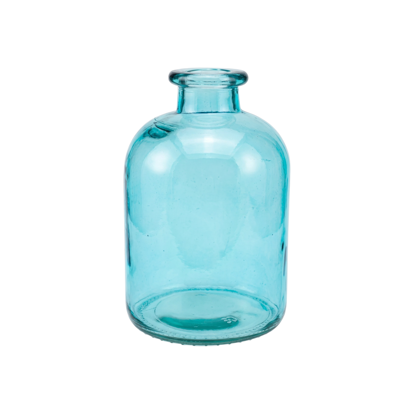Classic Rounded Glass Bottle Vase - Blue
