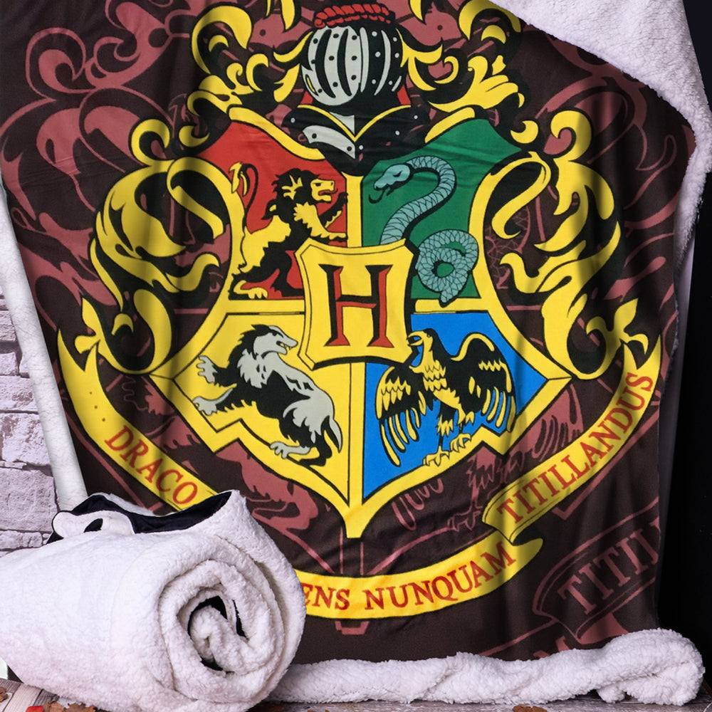 Harry Potter Hogwarts Crest Soft To Touch Throw 100 x 150cm