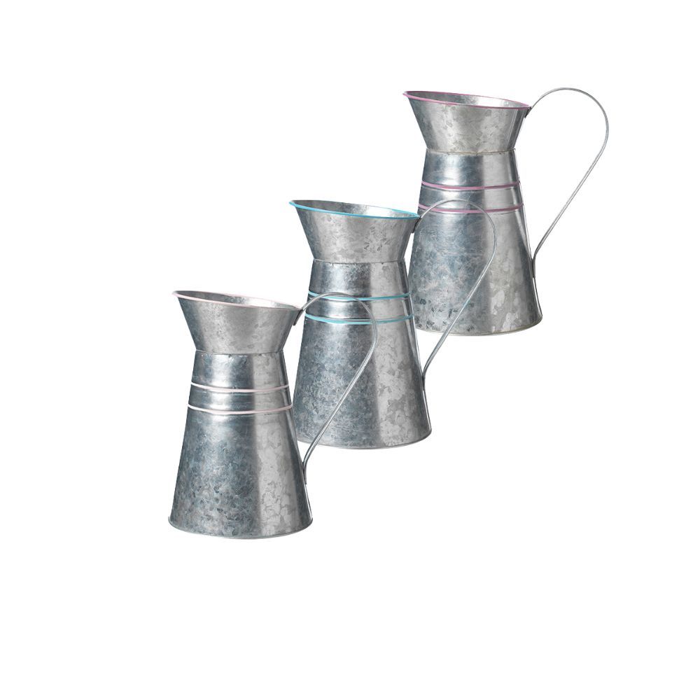 Silver Striped Jug - Duck Egg Blue