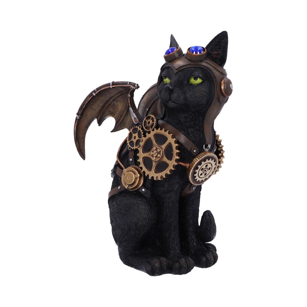 Steampunk Black Cat Pilot Figurine