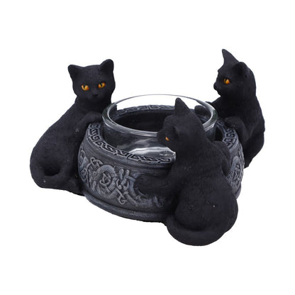 Familiar Trio Cat Tea Light Holder 10cm