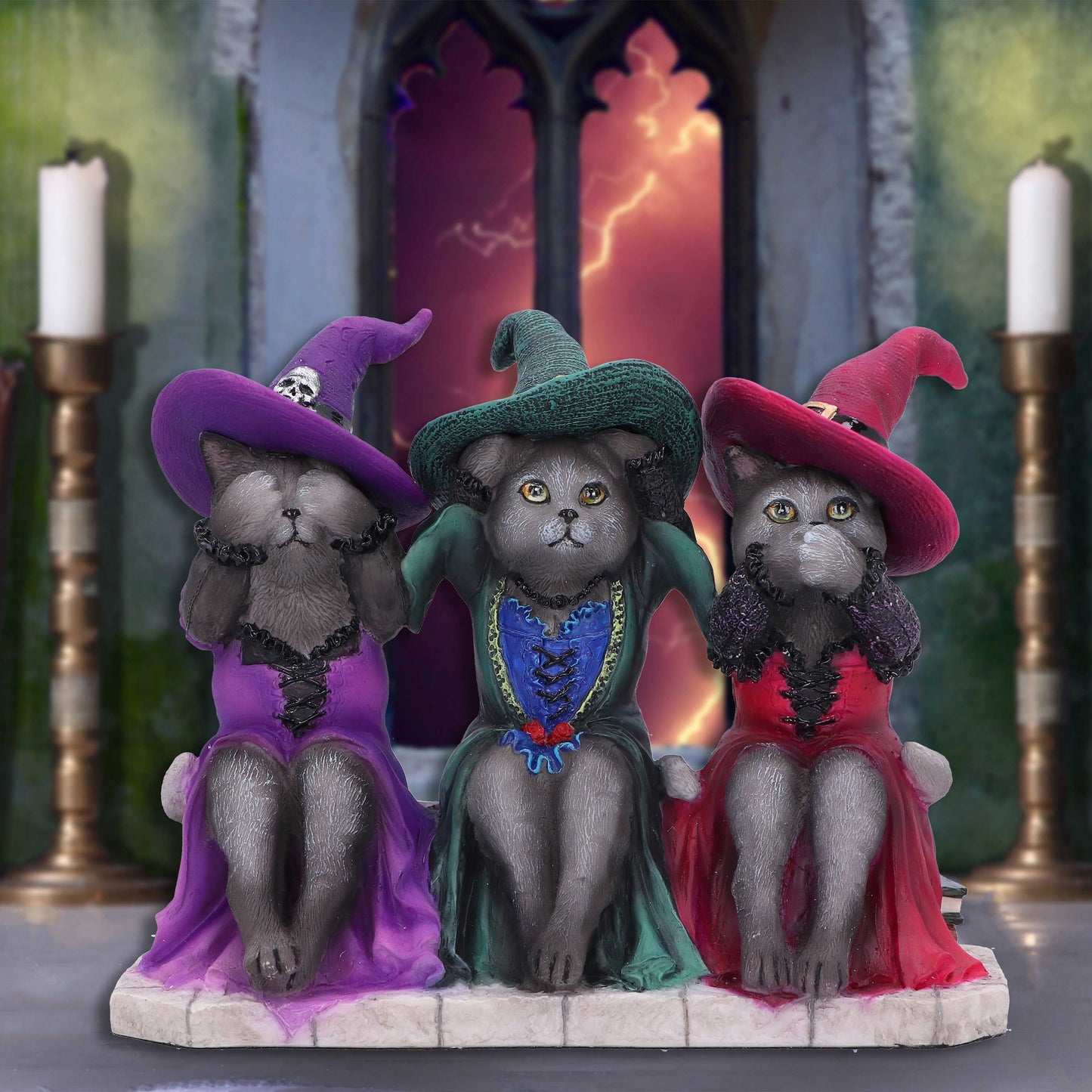 Three Wise Witchy Kittys Ornament