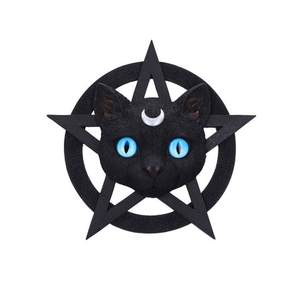 Feline Worship Cat Pentagram Wall Plaque 25.5cm