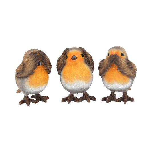 Three Wise Robin Figurines - 8cm