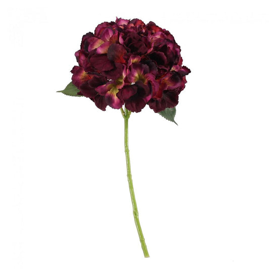 Dark Purple Artificial Silk Hydrangea Short Stem Pick 42 cm