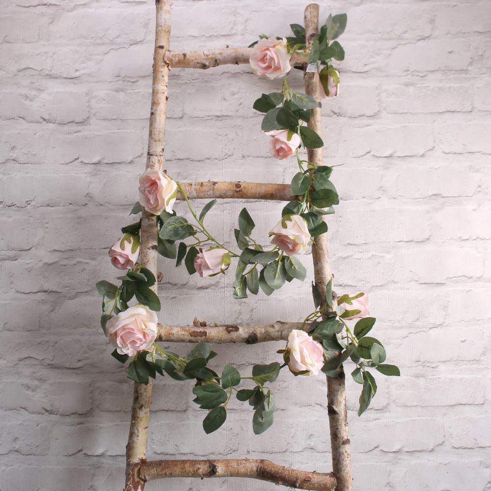 Artificial Silk Rose Garland - Light Pink