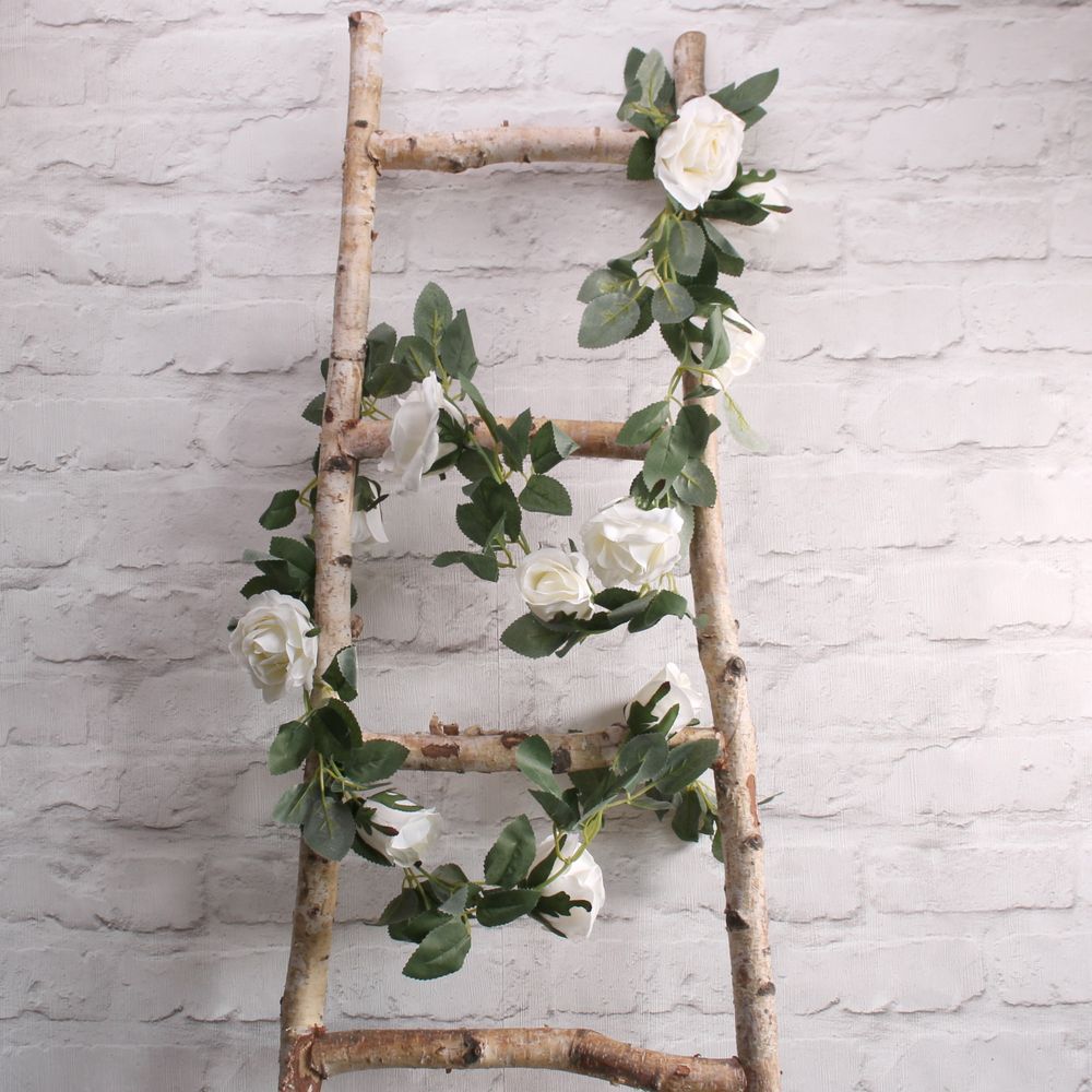 Artificial Silk Rose Garland - White