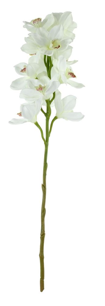 Artificial Silk Cymbidium Orchid Stem 78 cm - White