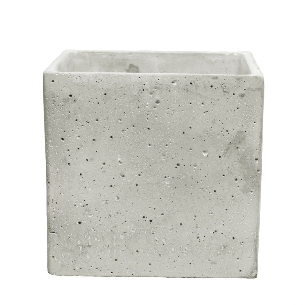 Cube Cement Plant Pot - 18cm