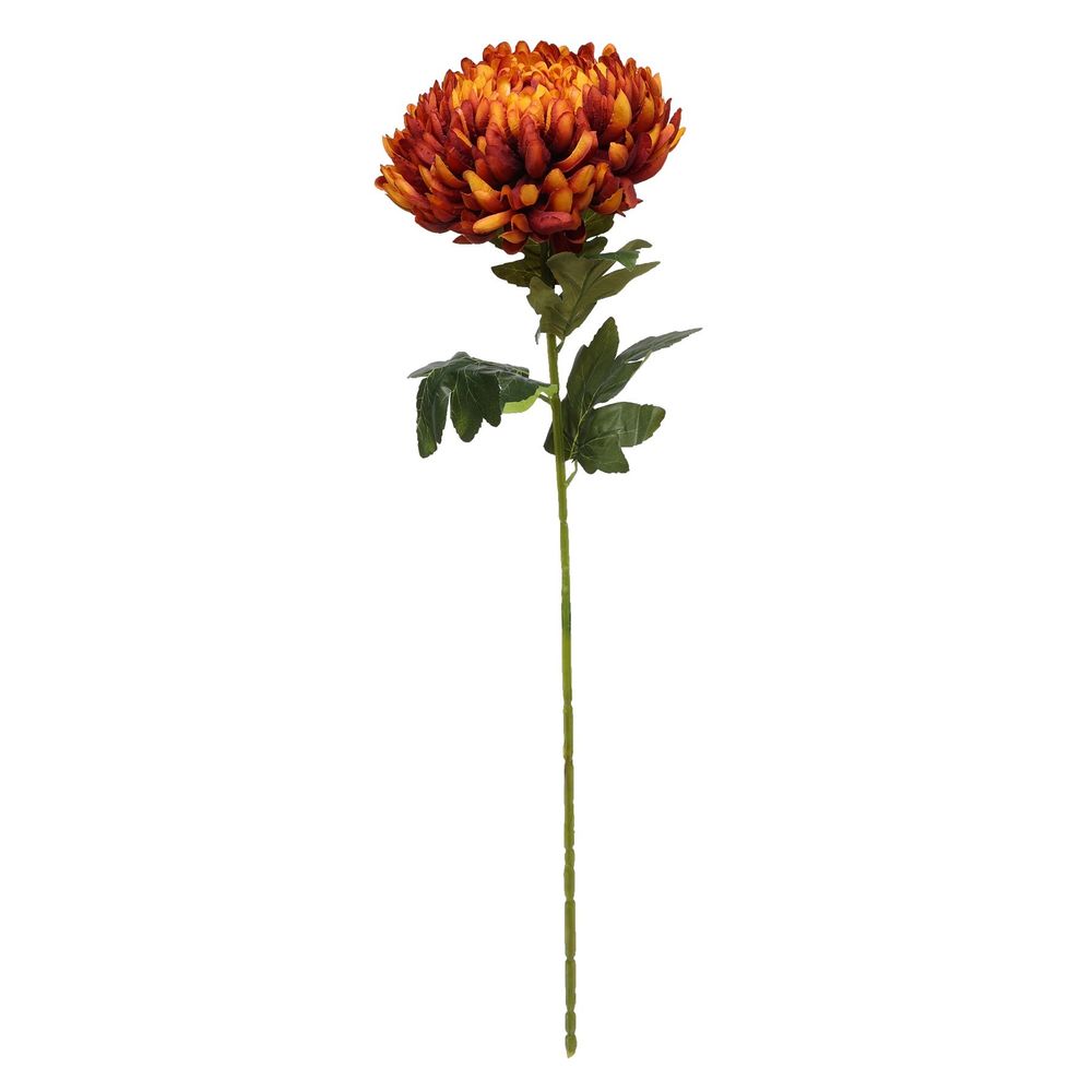 Artificial Chrysanthemum Dark Orange 73cm