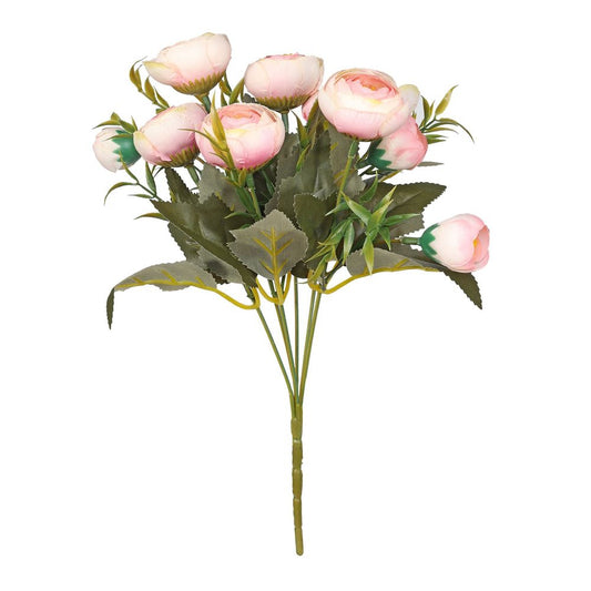 Pink Artificial Silk Ranunculus Bush 31cm