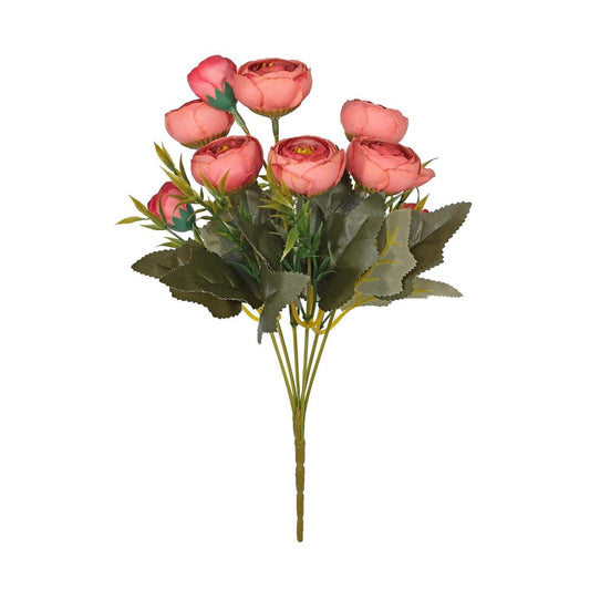 Artificial Silk Ranunculus Bush 31cm - Dusky Pink