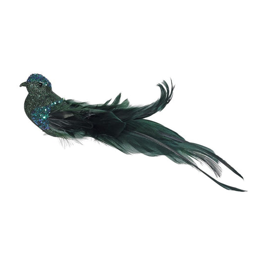 Green Glitter Bird With Clip