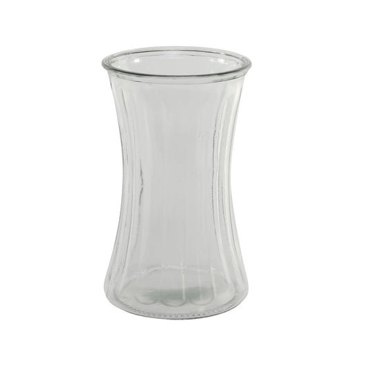 Clear Grooved Vase H20cm